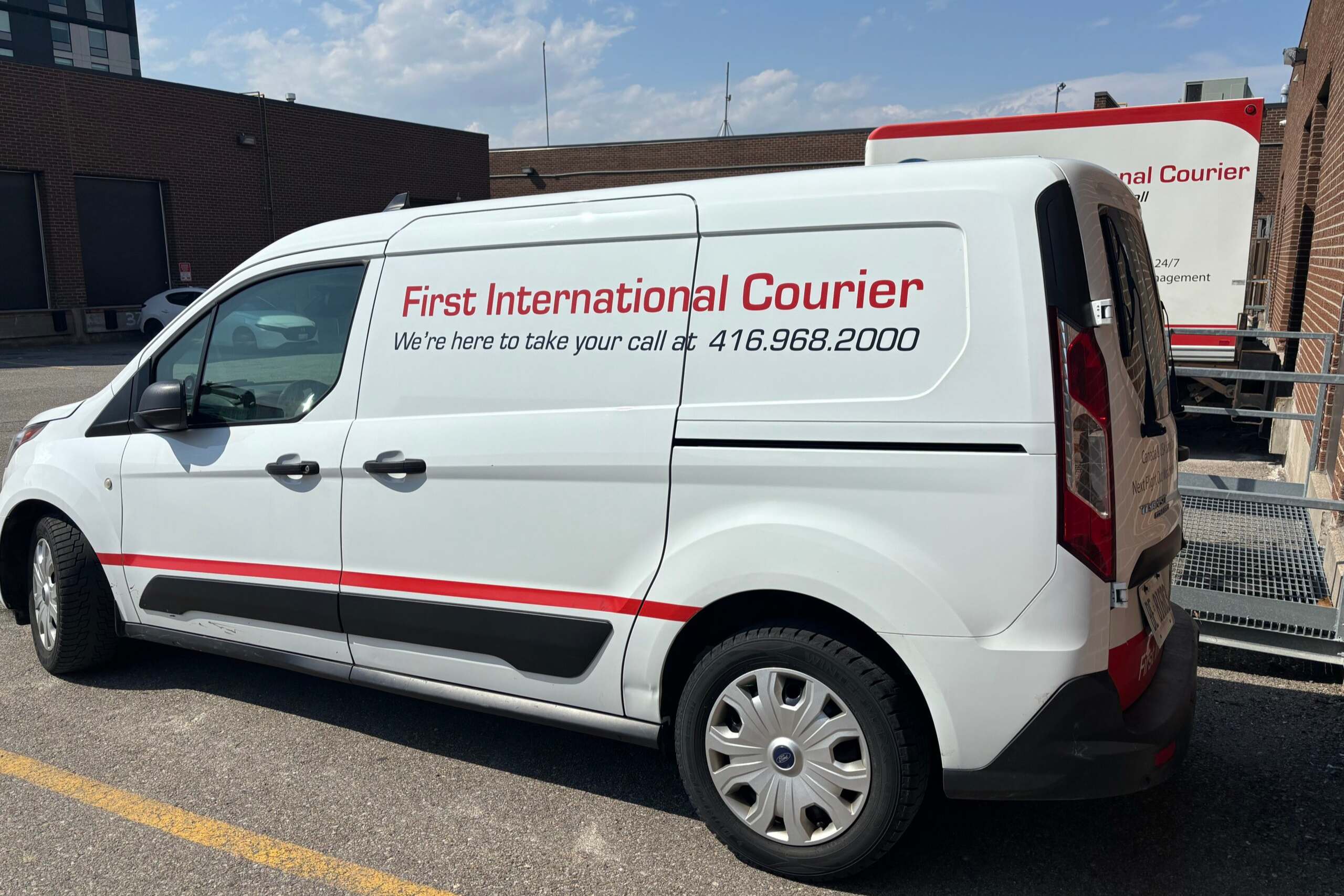 Company truck parked in a parking lot