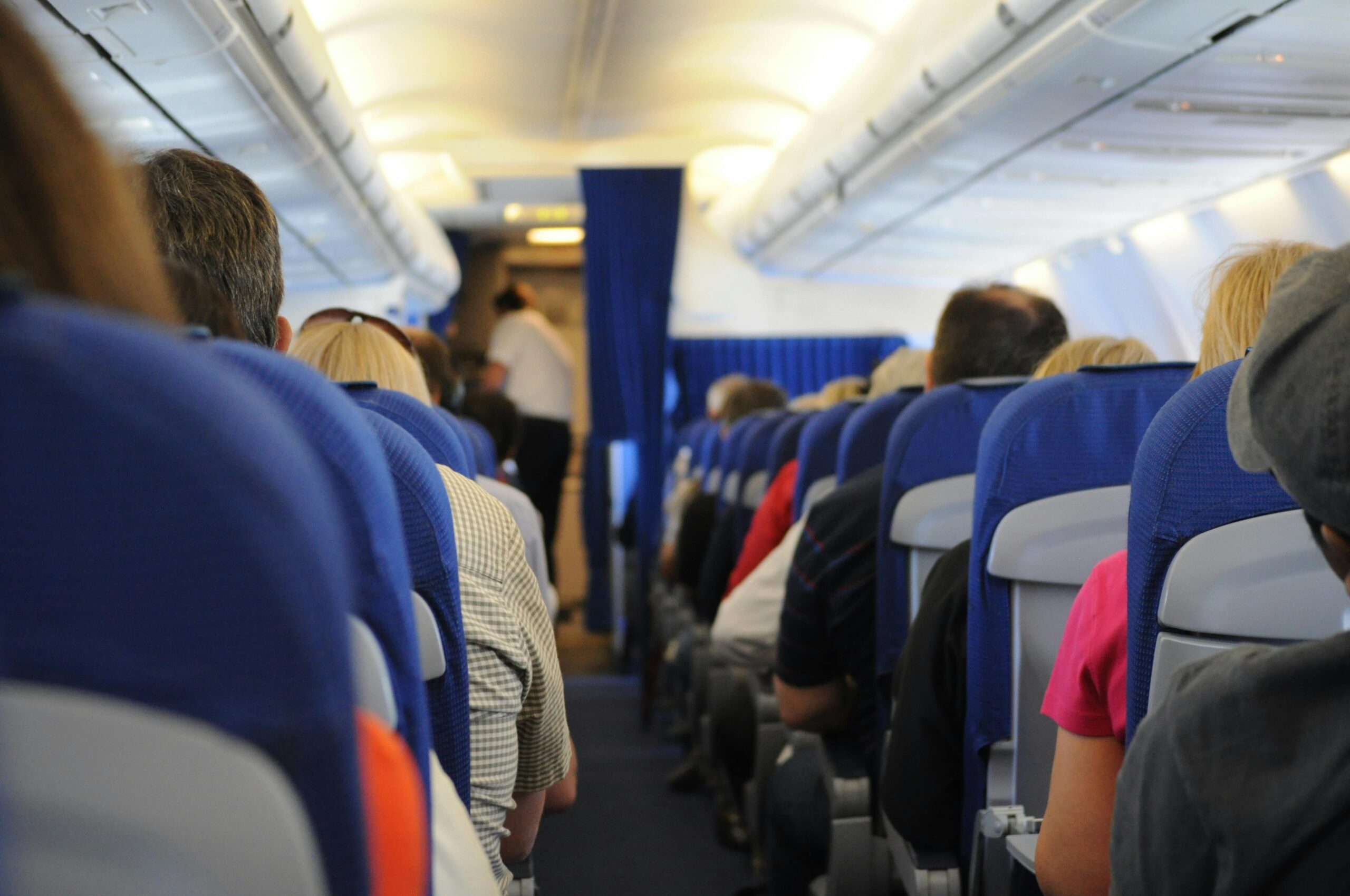 people on a commercial airplane