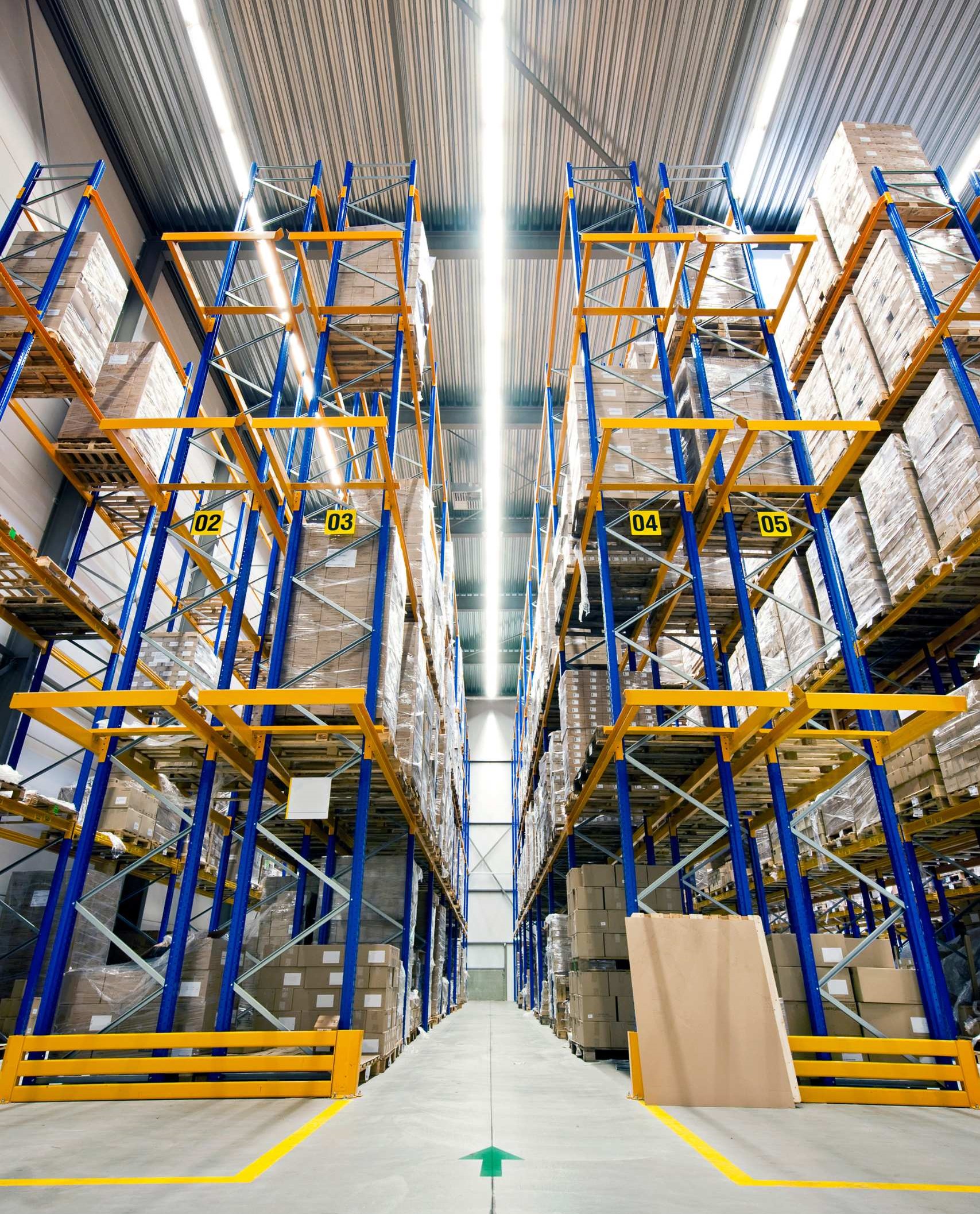 a large warehouse stocked with items